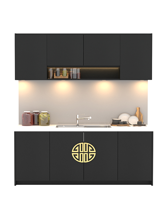 Jade Black Kitchen Cabinet 	